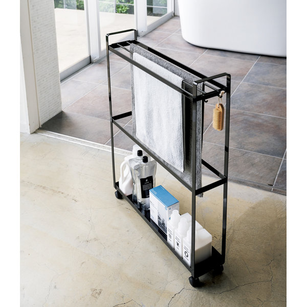 Yamazaki USA Tower Yamazaki Home Towel Rack And Bath Cart, Rolling ...